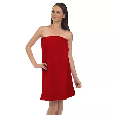 Women’s Premium Terry Velour Spa Wrap-Red • $29.99