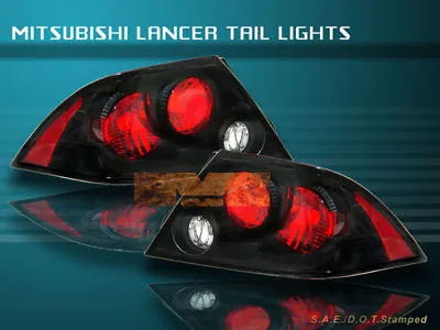 02-03 Mitsubishi Lancer Euro Tail Lights Jdm Black 02 • $101.99