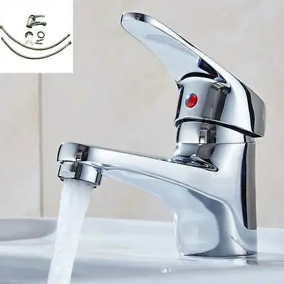 £11.29 • Buy Modern Bathroom Taps Basin Sink Mixer Zinc Alloy Tap With 2 Hoses Faucet