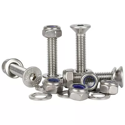 £41.68 • Buy M2 M2.5 M3 M4 Socket Countersunk Screws Nyloc Nuts & Washers Kit Stainless Steel