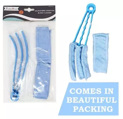 Venetian Window Blind Cleaner Microfibre Brush Washable Duster Wet/Dry+ 1 Sleeve • £3.99