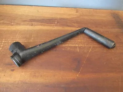 Vintage Industrial Cast Iron Hand Start Crank Handle With Wood Handle • $49.99