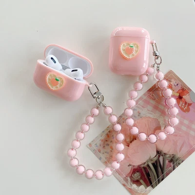 $11.99 • Buy For Apple AirPods Pro Hybrid 3D Cute Peach Case Protective Charging Cover Skin