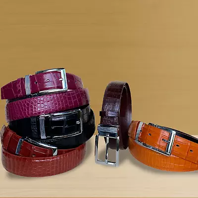 Real Crocodile Belly Leather SKIN Men's Belt No Jointed W 1.5'' Handmade Luxury • $80.10