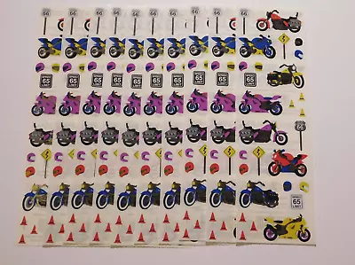 Mrs. Grossman's Lot 10 Strips Motorcycles 1998 Vintage Stickers Scrapbooking • $14.99