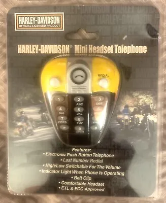 New Harley Davidson Mini Headset Telephone Push Button Volume Redial Belt Clip • $9.95