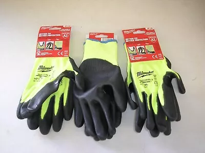 1 Lot=3 Pairs Milwaukee 48-73-8923 High Visibility Polyurethane Gloves 10 Xl New • $15.95