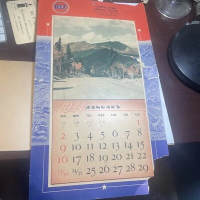 $17.44 • Buy Vtg Calendar Gulf Cootes Store Service Station Lloyd K. Hoover Miles E. Fulk Va