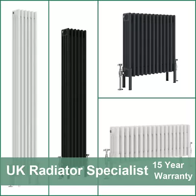 Traditional 4 Column Radiator Cast Iron Style Horizontal Vertical Heating Rads • £17.99