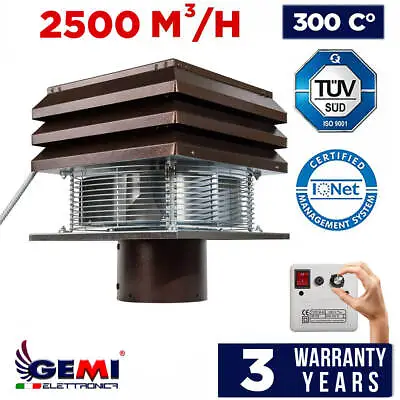 CHIMNEY FAN FOR Round 20 Cm 200 Mm FIREPLACE Flue Fan Exhaust Chimney Draft BBQ • £299