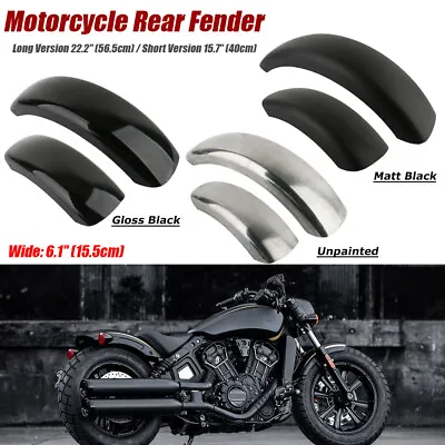 6.1'' Flat Motorcycle Rear Custom Steel Fender Black For Harley Bobber Chopper • $45.50