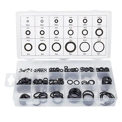 225pcs Silicone Rubber O-Ring Assortment Kit Metric  Sealing Gasket Set Black • $8.95