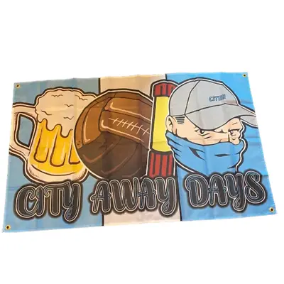 City Away Days Custom 5x3ft Flag - Inspired By Manchester City Casuals Ultras • £6.95