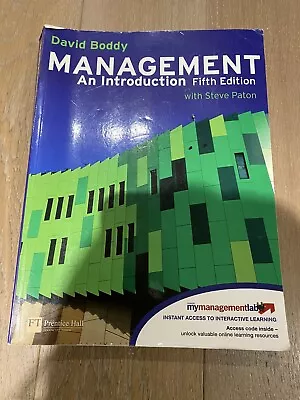 Management: An Introduction With MyLab Access Card (12months) By David Boddy • £30