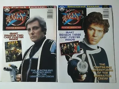 BLAKES 7 Poster Magazine #1 & #2 -1994 -Terry Nation -Paul Darrow -Stephen Pacey • £19.99