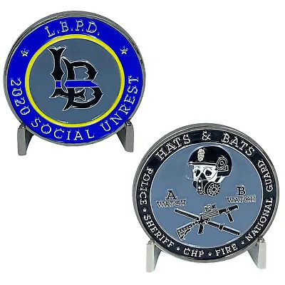 EE-015 LAPD LBPD 2020 Social Unrest Riot Parody Challenge Coin Thin Blue Line Po • $19.99