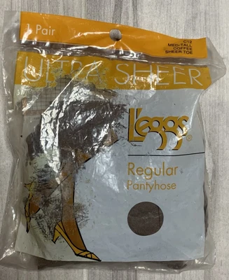 $9.99 • Buy Leggs Med-Tall Coffee Ultra Sheer Womens Nylons Pantyhose Sheer Toe New Vtg