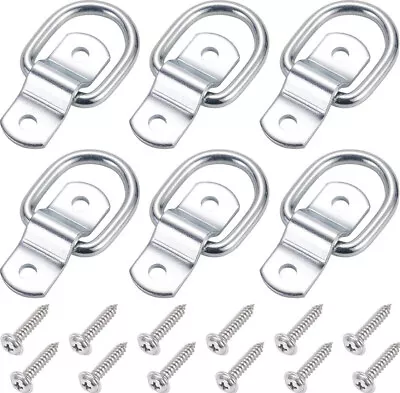 6 Pack Heavy Duty D Ring Tie Down Anchors 1/4 For Trailer Truck Bed Cargo Boat • $12.99