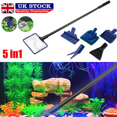 £6.89 • Buy 5 In 1 Aquarium Cleaning Tools Fish Tank Brush Algae Glass Cleaner Durable Kit