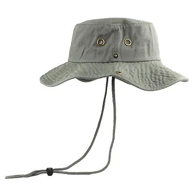 Mens Boonie Bucket Wild Brim Hat 100% Cotton Olive Military Safari Camping Cap  • $9.89