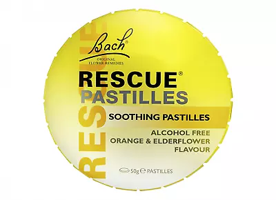 Bach Flower Remedies Rescue Pastilles Orange & Elderflower 50g • £11.99