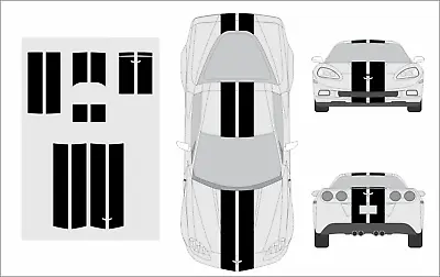 Dual 10  Racing Stripes Self Healing Fits Chevrolet Corvette C6 ZR1 2005 To 2013 • $103.95