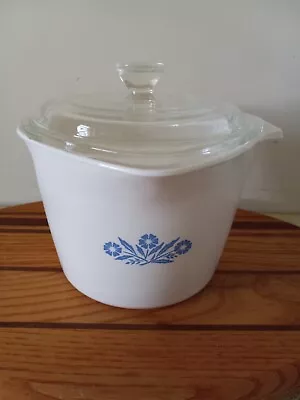 Corning Ware Cornflower 4 Cup Measuring Sauce Pan W Lid EXCELLENT • $27.99