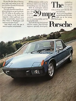 Vintage 1974 Porsche 914 Original Color Ad • $5