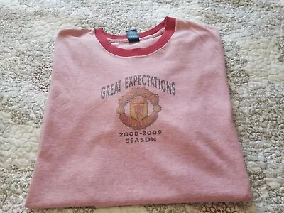 Manchester United 2008-09 Great Expectations Ringer Tshirt Sz L • $15