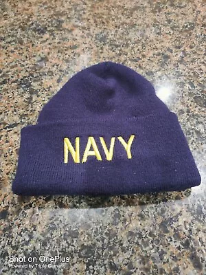 U.S Navy Made In USA Embroidered Blue Beanie • $11.98