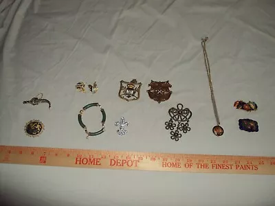 Vintage Jewelry Lot Necklace Pins Bracelet Earrings Cloisonne Unique Coro • $55