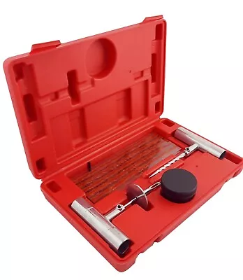 25 Piece Flat Tire Repair Kit Includes 20 Qty. Plugs 2 Tools Oil & Storage Box • $28.99