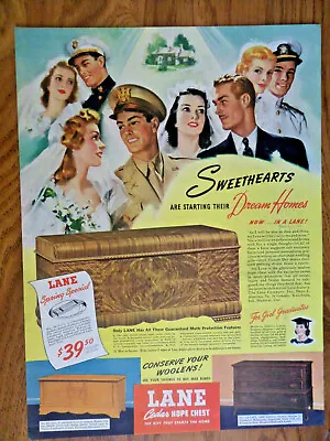 $3 • Buy 1943 Lane Cedar Hope Chest Ad  Sweethearts Are Starting Their Dream Homes
