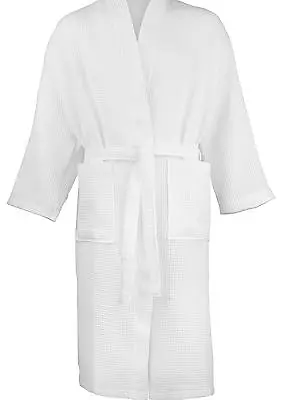 Waffle Weave White Hotel Quality Free Size Large/xl Bathrobe Dressing Gown  • £22