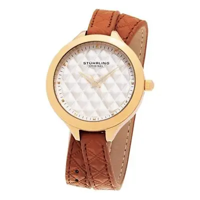 Stuhrling 658 02 Vogue Analog Quartz Double Wrap Leather Strap Womens Watch • $89.98