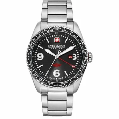 Swiss Military Hanowa Swiss Made Mens Watch CITY HAWK GMT Dual Time SMWGH2100904 • $349