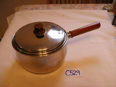 £18.99 • Buy VINTAGE PRESTIGE LIFETIME COPPER BOTTOM 19.5cm SAUCEPAN & LID Teak Wood Handle