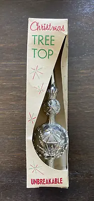 Vintage Silver Bradford Unbreakable Christmas Tree Topper With Original Box MCM • $18.99