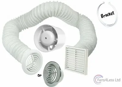 £21.99 • Buy 4  5  6  Inline Extractor Fan Timer Std Full Kit Ventilation Bathroom Shower