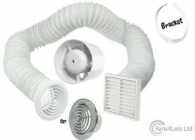 4  5  6  Inline Extractor Fan Timer Std Full Kit Ventilation Bathroom Shower • £24.99