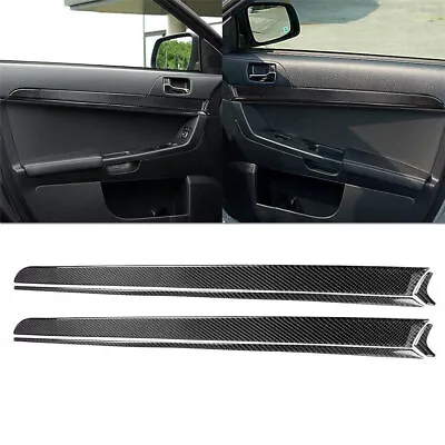 6Pcs/set For Mitsubishi Lancer 2008-2015 Carbon Fiber Door Panel Cover Trim • $48.22