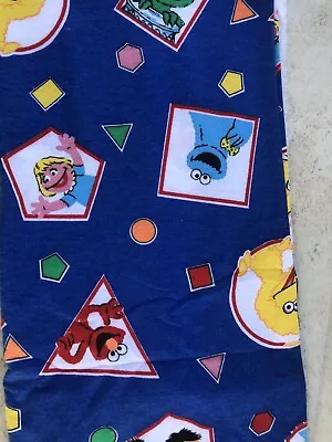 Vtg SPECTRIX Sesame Street Fabric Shapes 46 X 1 3/4 Yd Big Bird Burt Ernie Elmo • $22