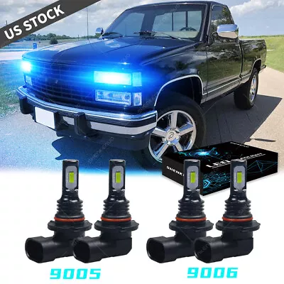 8000K For Chevy C/K1500 K2500 K3500 1990-1998 4x LED Headlight Bulbs Hi/Low Beam • $25.94