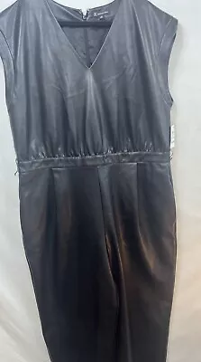 NWT INTERNATIONAL CONCEPTS DEEP BLACK PLEATHER JUMPSUIT FROM Macy’s XXL • $45