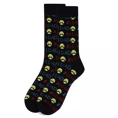 Original Parquet Men's Novelty Crew Socks - #1 Dad W/ Mustache Emoji • $8.67