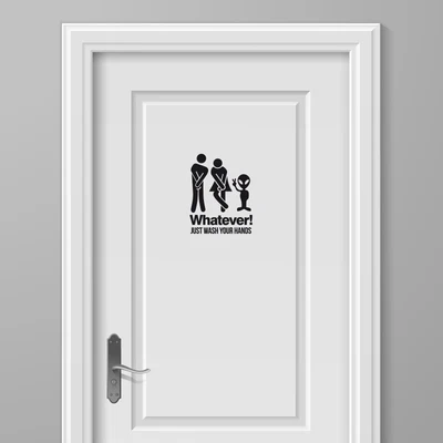 £2.49 • Buy Funny Alien Toilet Door Sign Stick Man Women - Wall Art Sticker Decal Decoration