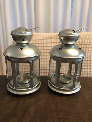 $24.97 • Buy IKEA Lanterns For Tea Light Candles, Set Of 2 - Silver 8 