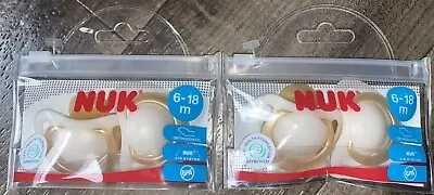 NUK Latex Orthodontic Pacifiers Sz 6-18m Made In The UK 🇬🇧NEW • $27.89