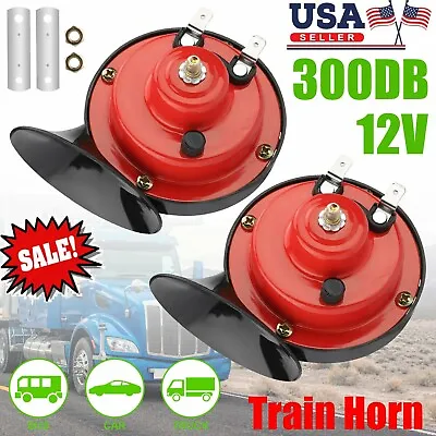 1Pair 300DB 12V Electric Super Train Snail Horn For Truck Car Boat Motorcycle US • $12.85