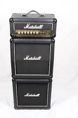 Vintage Black Model 15w Marshall Lead 15 G15MS Mini-Stack Amp Head With Cabinets • $699.99